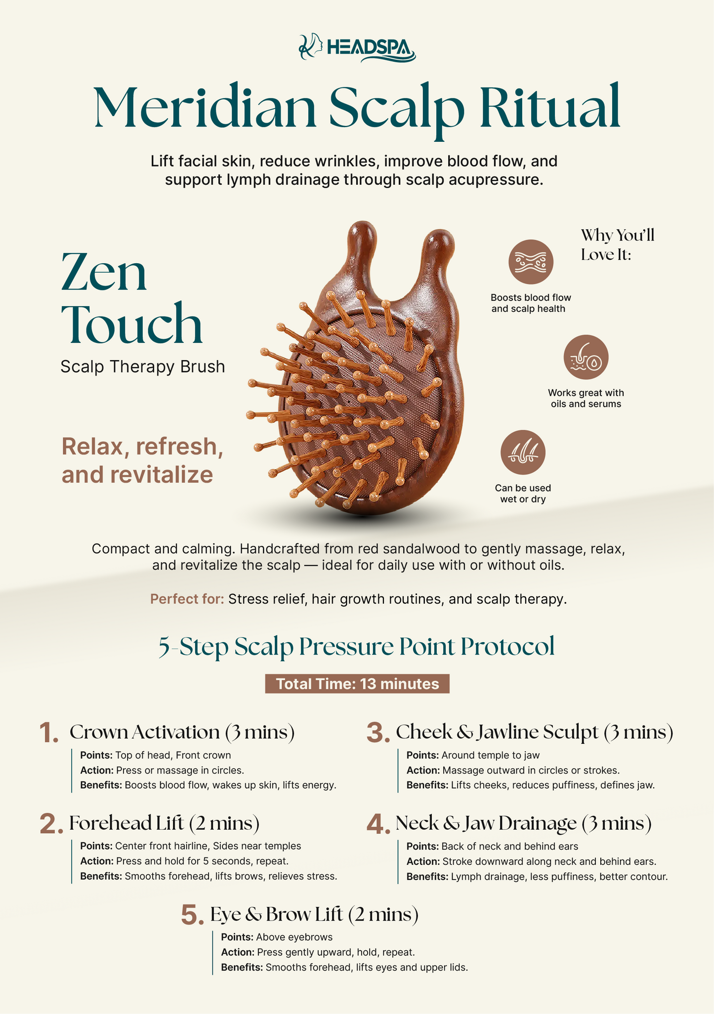 ZEN TOUCH (Red Sandalwood Scalp Therapy Brush)