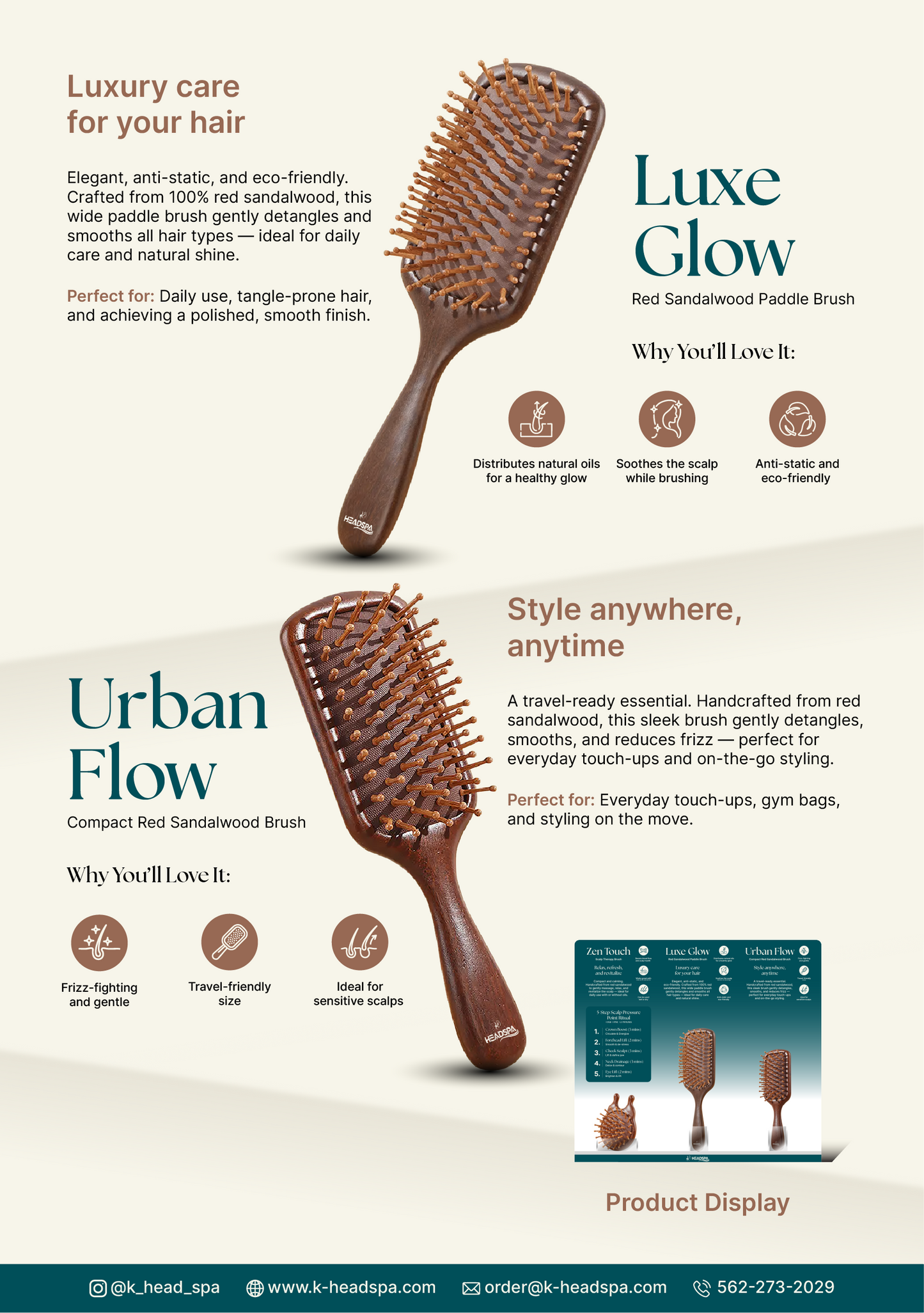 LUXE GLOW (Red Sandalwood Paddle Brush)